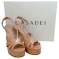 Load image into Gallery viewer, Casadei Nude Patent Leather Donna Tiffany Platform Sandals