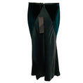 Load image into Gallery viewer, Haider Ackermann Deep Green / Super Shiny Black Kerria Velvet Midi Skirt