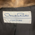 Load image into Gallery viewer, Oscar de la Renta Couture Black / Burgundy Embroidered Persian Lamb Fur Coat with Fur Collar