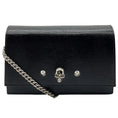 Load image into Gallery viewer, Alexander McQueen Black Lizard Embossed Small Skull Crossbody Bag