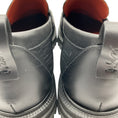 Load image into Gallery viewer, Loro Piana Black Leather Lug Sole Loafers with Charcoal Cashmere