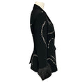 Load image into Gallery viewer, Cinq a Sept Black Cheyenne Script Embroidered Blazer with Feather Trim