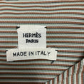 Load image into Gallery viewer, Hermes Taupe / Light Blue / Black Striped Sleeveless Cotton Foldover Top