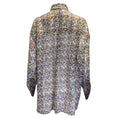Load image into Gallery viewer, Victoria Beckham Black / Manchester Blue Multi Floral Lurex Stripe Oversized Silk Shirt