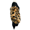 Load image into Gallery viewer, Junya Watanabe Black / Tan Faux Fur Embellished Asymmetric Crepe Dress