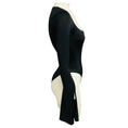 Load image into Gallery viewer, Mugler Black Long Sleeved Scoop Neck Jersey Bodysuit with Slits