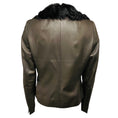 Load image into Gallery viewer, Akris Brown Zip Front Lambskin Leather Jacket with Lamb Fur Collar
