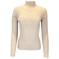 Load image into Gallery viewer, Hermes Tan Long Sleeved Mock Neck Ribbed Knit Cashmere Sweater
