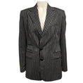 Load image into Gallery viewer, Ralph Lauren Collection Black Crystal Embellished Striped Wool Blazer