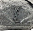 Load image into Gallery viewer, Saint Laurent Grey Crinkled Leather Niki Shoulder Bag