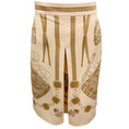 Load image into Gallery viewer, Hermes Beige / Tan Les Tambours Print Silk Skirt