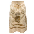 Load image into Gallery viewer, Hermes Beige / Tan Les Tambours Print Silk Skirt