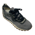 Load image into Gallery viewer, Brunello Cucinelli Silver Metallic Shimmer Knit and Leather Sneakers with Monili