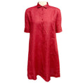 Load image into Gallery viewer, Loro Piana Brick Red Short Sleeved Collared Button Front Linen Midi Dress
