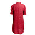 Load image into Gallery viewer, Loro Piana Brick Red Short Sleeved Collared Button Front Linen Midi Dress