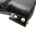 Load image into Gallery viewer, Chanel Black Leather Ankle Boots with Pearl Embellished Heel