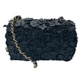 Load image into Gallery viewer, Chanel Black Camellia Flower Applique Leather and Crystal Handbag