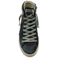 Load image into Gallery viewer, Golden Goose Deluxe Brand Black Leather Slide High Top Sneakers with Silver Studs