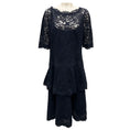 Load image into Gallery viewer, Teri Jon Navy Blue Lace Midi Cocktail Dress