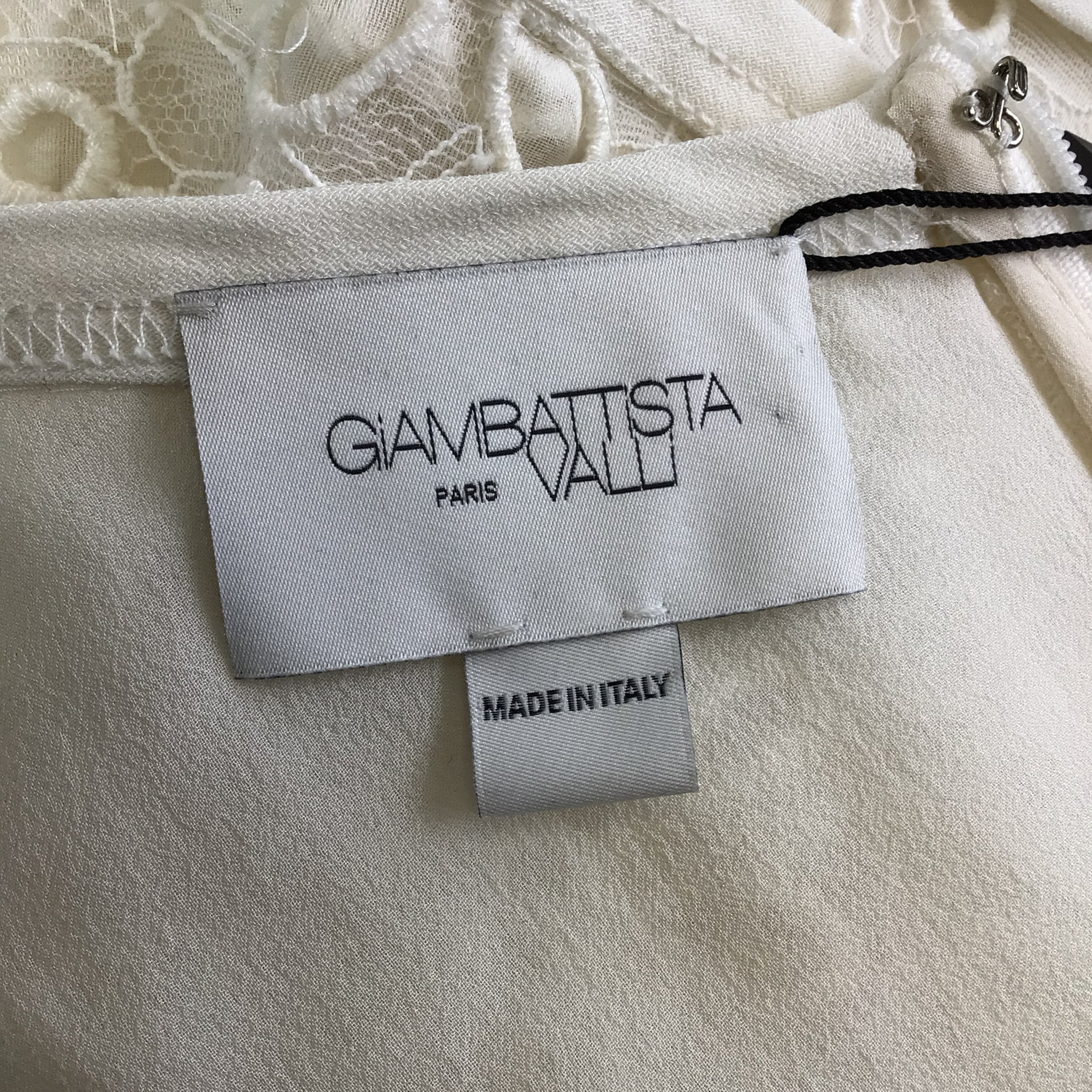Giambattista Valli White Sleeveless Embroidered Lace Midi Dress