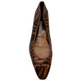 Load image into Gallery viewer, Manolo Blahnik Brown Sequined Animal Print Flats