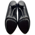 Load image into Gallery viewer, Oscar de la Renta Black Suede Peep Toe Booties with Gold Embroidery