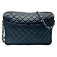 Load image into Gallery viewer, Chanel Black / Silver Hardware CC Logo Quilted Aged Calfskin Leather Shoulder Bag