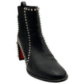 Load image into Gallery viewer, Christian Louboutin Black Leather Out Line Spikes Ankle Boots