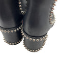 Load image into Gallery viewer, Christian Louboutin Black Leather Out Line Spikes Ankle Boots