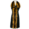 Load image into Gallery viewer, J. Mendel Black Long Silk Vest with Sable Fur Trim