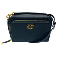 Load image into Gallery viewer, Christian Dior Black Calfskin Leather Caro Double Pouch Shoulder Bag