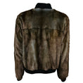 Load image into Gallery viewer, J. Mendel Slate Blue / Brown Mink Fur Zip Front Bomber Jacket with Black Ribbed Knit Trim