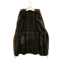 Load image into Gallery viewer, Giuliana Teso Brown / Slate Blue Hooded Mink Fur Coat with Perforated Detail