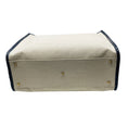 Load image into Gallery viewer, Maria Oliver Beige / Navy Blue Linen and Crocodile Martina Tote Bag
