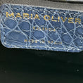 Load image into Gallery viewer, Maria Oliver Beige / Navy Blue Linen and Crocodile Martina Tote Bag