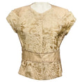 Load image into Gallery viewer, J. Mendel Beige Broadtail Lamb Fur and Silk Organza Vest
