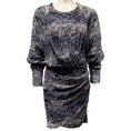 Load image into Gallery viewer, Isabel Marant Navy Blue Multi Ellos Burnout Velvet Dress