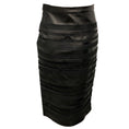 Load image into Gallery viewer, Oscar de la Renta Black Banded Leather and Suede Leather Skirt