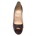 Load image into Gallery viewer, Christian Louboutin Brown Very Prive 120 Peep Toe Leather Pumps

