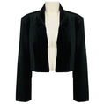 Load image into Gallery viewer, forte_forte Black Noir Cropped Velvet Jacket