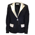 Load image into Gallery viewer, Loring Black / White One Button Silk Jacket
