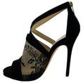 Load image into Gallery viewer, Jimmy Choo Black Suede Vantage Sandals with Lace Insets