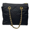 Load image into Gallery viewer, Prada Black Re-Nylon Impuntu Quilted Re-Edition 1995 Chaine Small Tote Bag