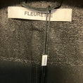 Load image into Gallery viewer, Fleurette Metallic Black Mid Length Leather Coat with Belt