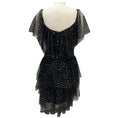 Load image into Gallery viewer, Gemy Maalouf Black Sequined Tiered Mesh Tulle Cocktail Dress
