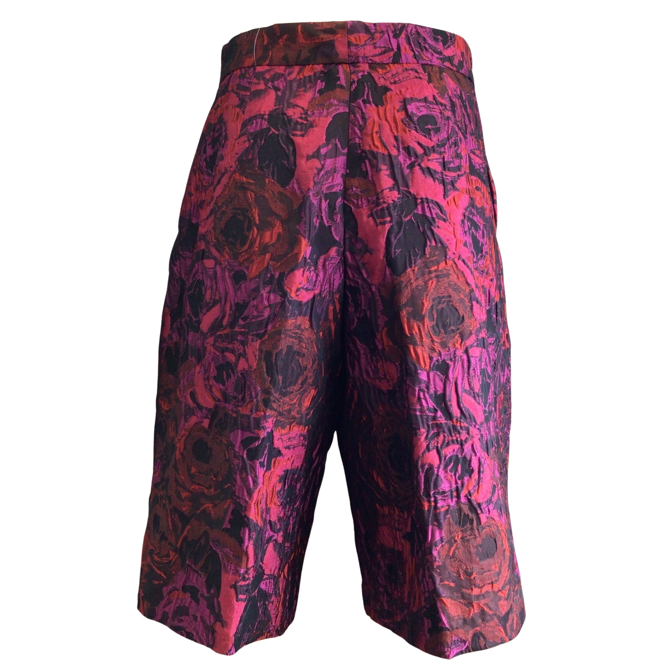 Dries van Noten Fuchsia / Red / Purple Multi Floral Jacquard Shorts