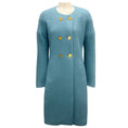 Load image into Gallery viewer, Derek Lam Blue Collarless Boucle Wool Coat