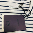 Load image into Gallery viewer, Prada White / Navy Triangle Logo Plaque Striped Cotton T-Shirt Top