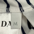 Load image into Gallery viewer, Prada White / Navy Triangle Logo Plaque Striped Cotton T-Shirt Top