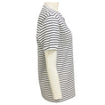 Load image into Gallery viewer, Prada White / Navy Triangle Logo Plaque Striped Cotton T-Shirt Top